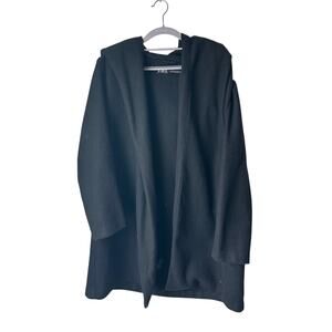 Zara Black Long Hooded Cardigan Jacket - Medium